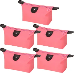 HAOGUAGUA Upgrade 5PCS Cute Small Makeup Bags for Purse, Waterproof Mini Zipper Cosmetic Bags, Luggage Accessories for Travel (5PCS Style 4)