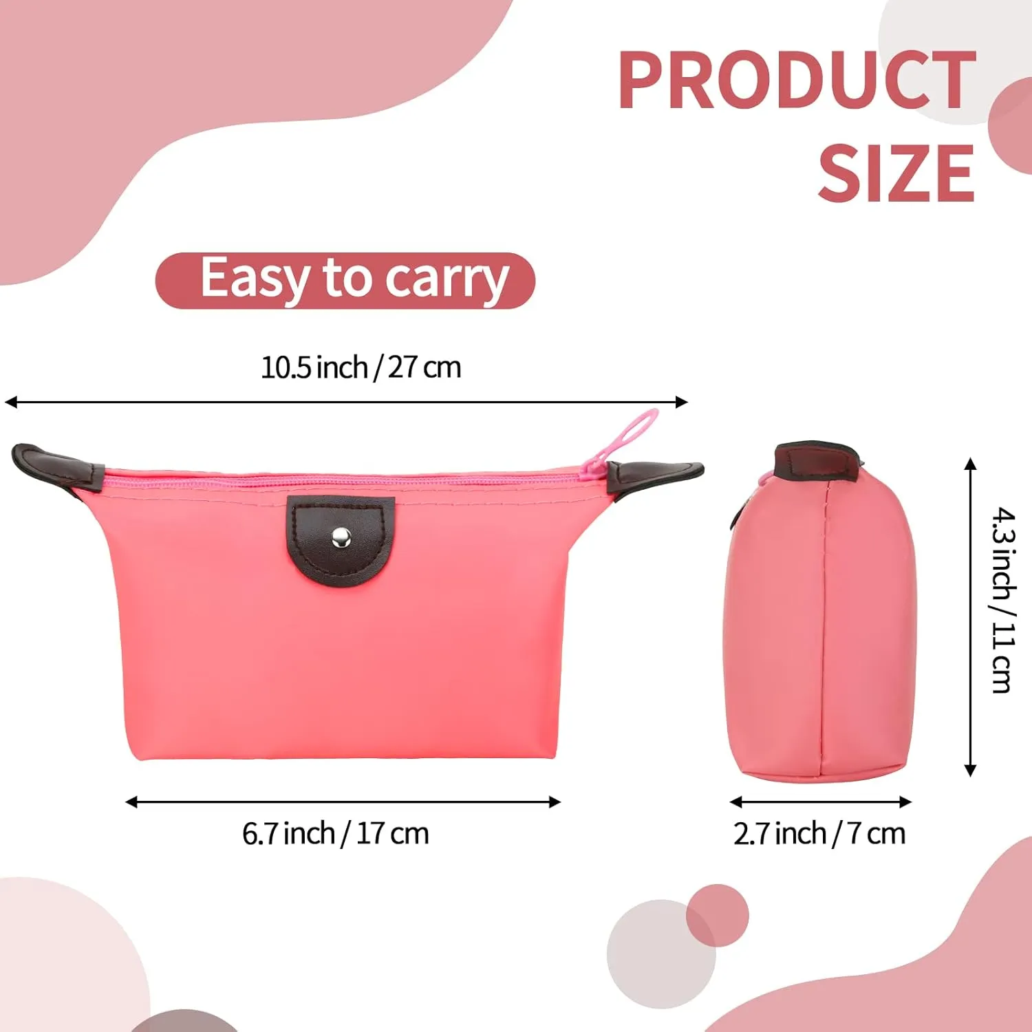 HAOGUAGUA Upgrade 5PCS Cute Small Makeup Bags for Purse, Waterproof Mini Zipper Cosmetic Bags, Luggage Accessories for Travel (5PCS Style 4)