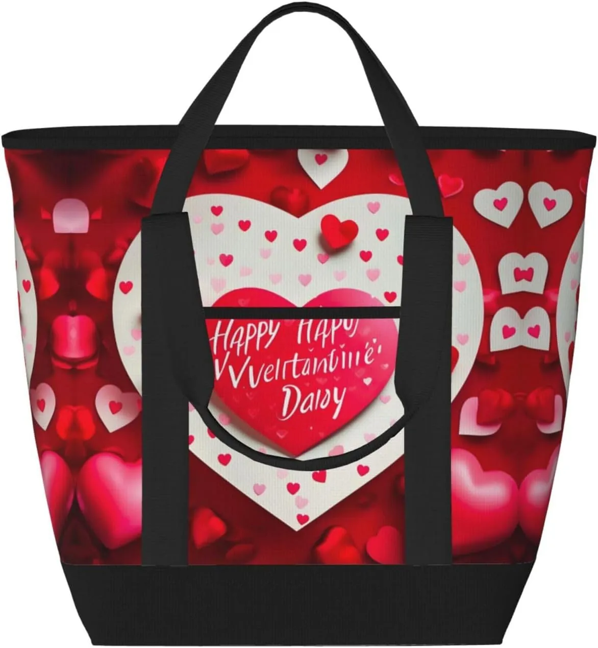 Happy Valentine's Day Women's tote bags and reusable women's beach bags are suitable for travel insulation and cooling bags.