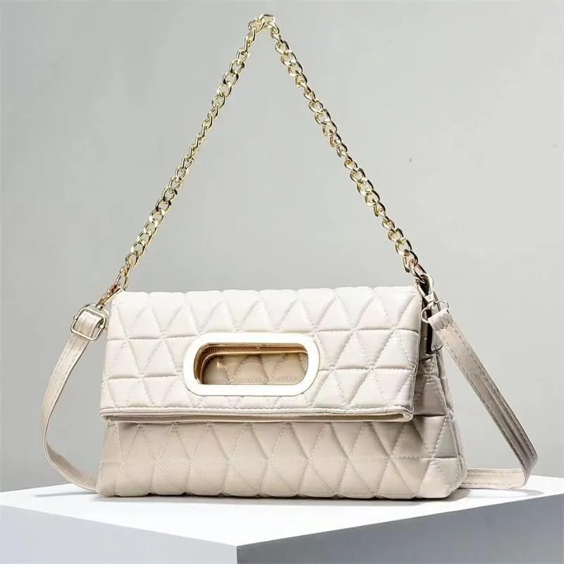 Hobo Bag For Women Fashion Small Tote Top Handle Handbag Satchel With Metal Chain Solid Elegant Crossbody Bags Wallets