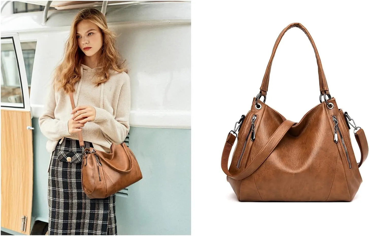 Hobo Bags for Women Leather Purses and Handbags Large Hobo Purse Shoulder Bags with Adjustable Shoulder Strap