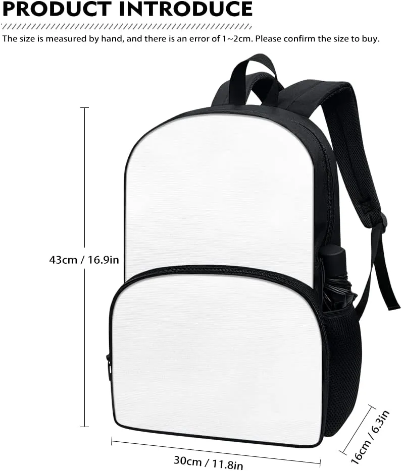 Horeset Brown Bear Print Backpack for Boys Girls School Bag with Picnic Lunch Bag Water Bottle Holder Bag, Breathable College Students Shoulder Bags with Adjustable Shoulder