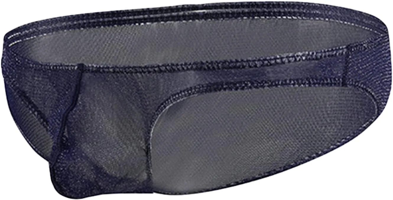 JEsilunmaMY Men's Mesh Bikini Briefs Low Rise See Through Bulge Pouch Underwear Transparent Breathable Sexy Panties Swimwear