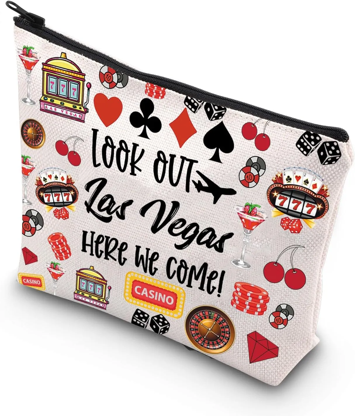 JNIAP Las Vegas Makeup Bag - Waterproof Fabric, Multifunctional, Cosmetic Case - Female, Leaf Pattern - Look Out Las Vegas - Makeup, Skin Care, Travel, Gym