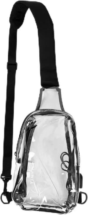 KESYOO Clear Sling Bag Multi Function Transparent Chest Bag for Outdoor Activities Strap Clear Backpack for Sports Shopping Hiking and More
