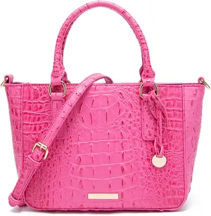 Ladies Tote Leather Bags for Women Crocodile Embossed Zipper Satchel Purse Elegant Compartments Crossbody Work