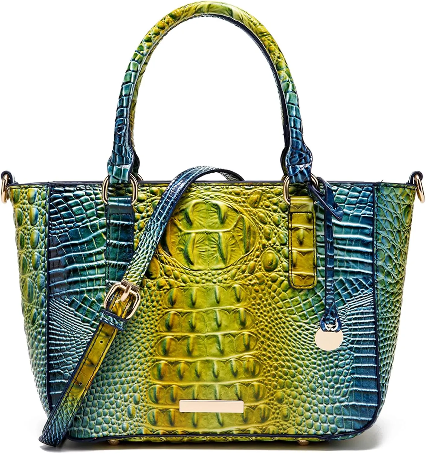 Ladies Tote Leather Bags for Women Crocodile Embossed Zipper Satchel Purse Elegant Compartments Crossbody Work