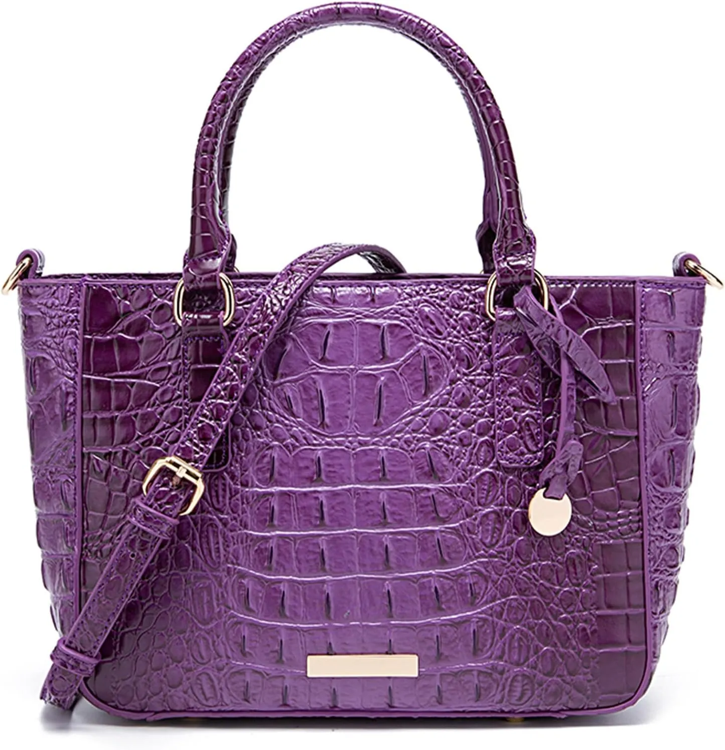 Ladies Tote Leather Bags for Women Crocodile Embossed Zipper Satchel Purse Elegant Compartments Crossbody Work