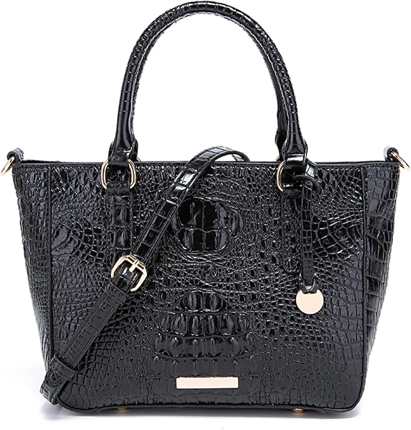 Ladies Tote Leather Bags for Women Crocodile Embossed Zipper Satchel Purse Elegant Compartments Crossbody Work