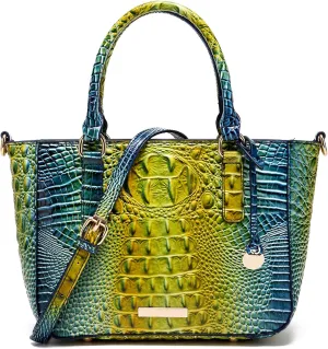 Ladies Tote Leather Bags for Women Crocodile Embossed Zipper Satchel Purse Elegant Compartments Crossbody Work