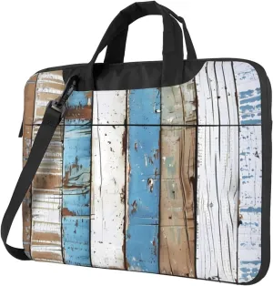 Laptop Bag Case Rustic Beach Wooden Computer Messenger Shoulder Bag Laptop Sleeve Briefcase
