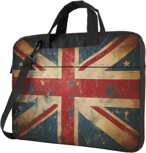 Laptop Bag Case Rustic UK England Flag Computer Messenger Shoulder Bag Laptop Sleeve Briefcase
