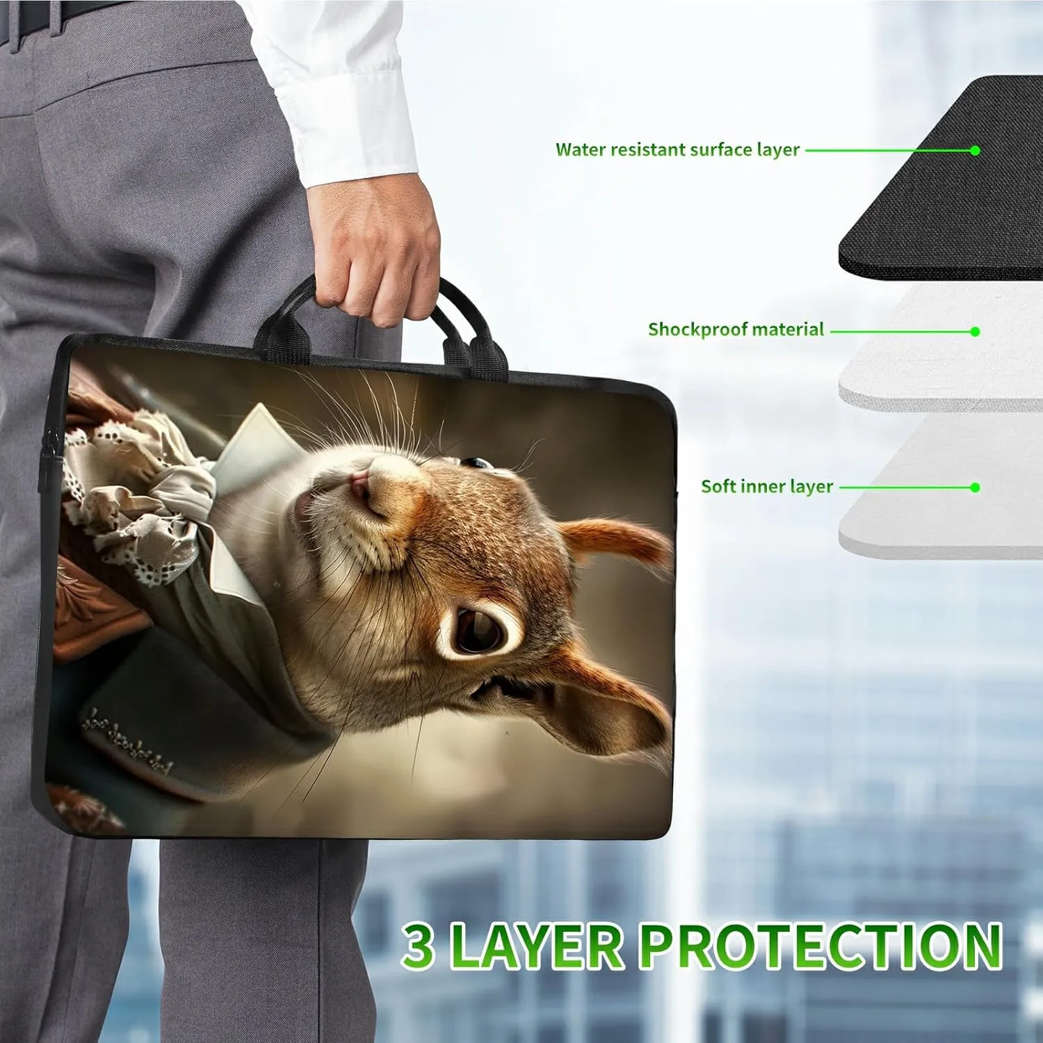Laptop Shoulder Bag Sleeve Case for Women Men, Computer Handbag Suitable