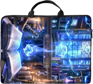 Laptop Shoulder Bag Sleeve Case, Large Capacity Waterproof PU Leather Computer Handbag