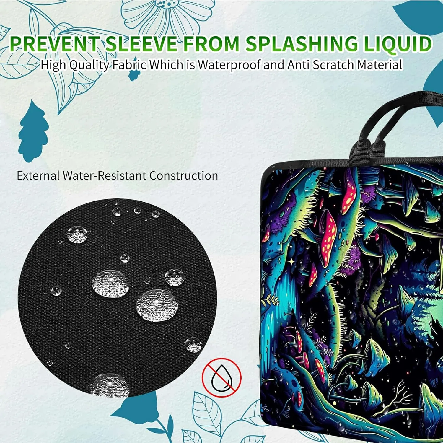 Laptop Shoulder Bag Sleeve Case, Waterproof PU Leather Computer Handbag Suitable