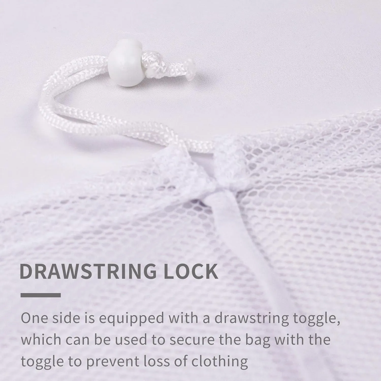 Large Laundry Bag, Dirty Clothes Bag with Drawstring Lock, Laundry Mesh Wash Bags for Laundry Bag Travel, 24" x 36", (White)