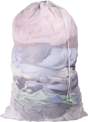Large Mesh Laundry Bags,Travel Laundry Bags, Bag for Camp With Drawstring Lock, 24" x36"Mesh Bags for Home and Dorm, 24" x36"(White)