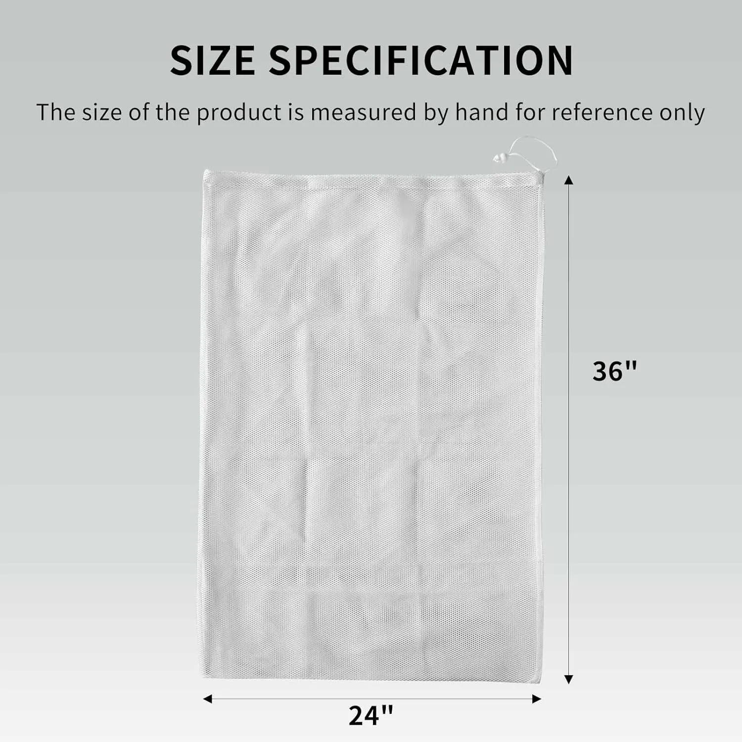 Large Mesh Laundry Bags,Travel Laundry Bags, Bag for Camp With Drawstring Lock, 24" x36"Mesh Bags for Home and Dorm, 24" x36"(White)