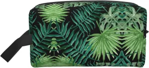 Large Travel Cosmetic Bag  transparent palm leaf pattern Print Storage Pouch for Toiletries, Makeup  Reusable Organizer with Zipper