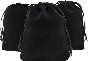 Large Travel Shoe Bags, Black Flocking Fabric Organizer for Luggage Suitcase, Portable Dust Proof Drawstring Essentials for Men Women Packing