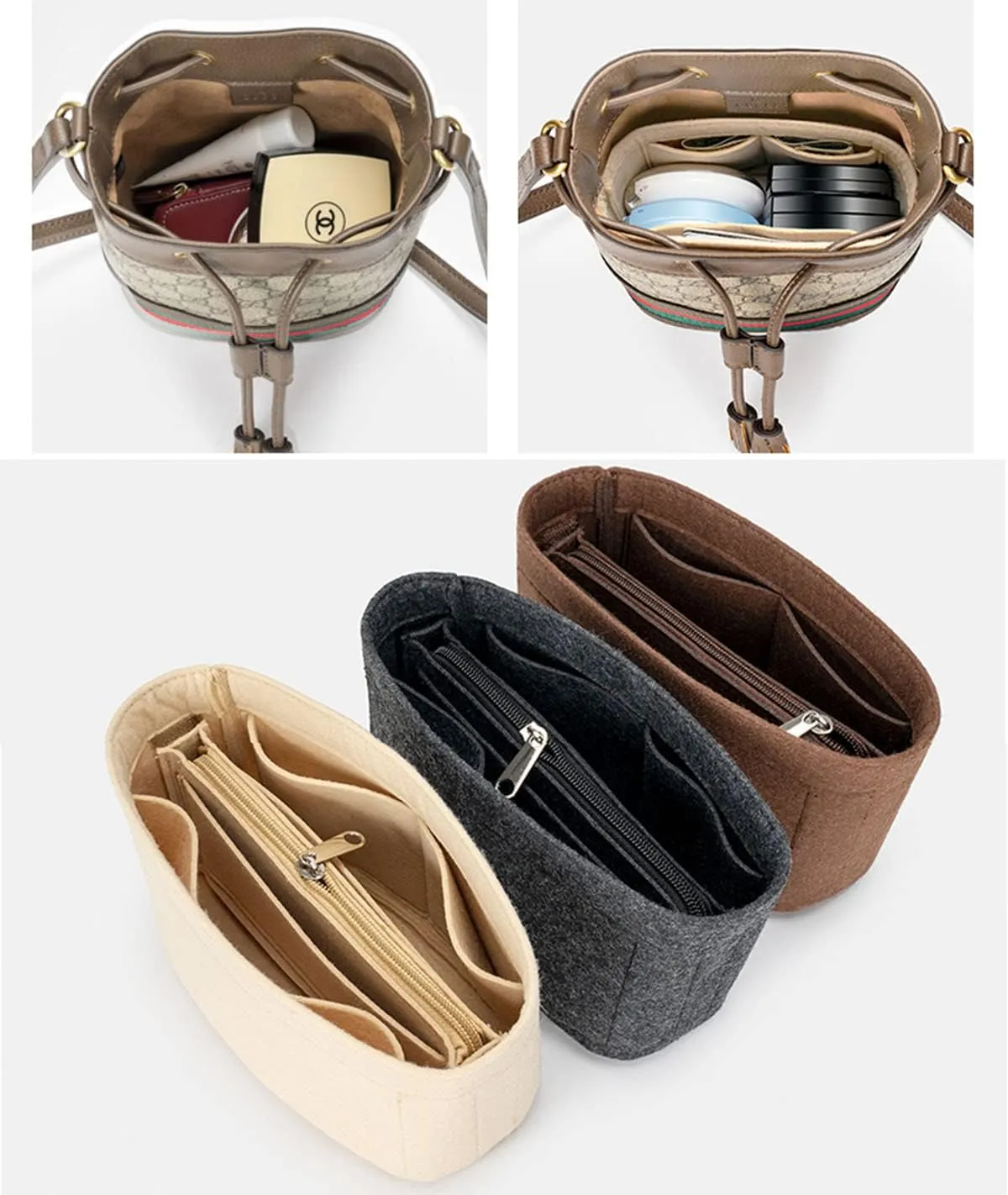 Lckaey Purorganizer is used for Ophidia bucket bag, small and medium inner bag storage and finishing bag insert.3011grey-S
