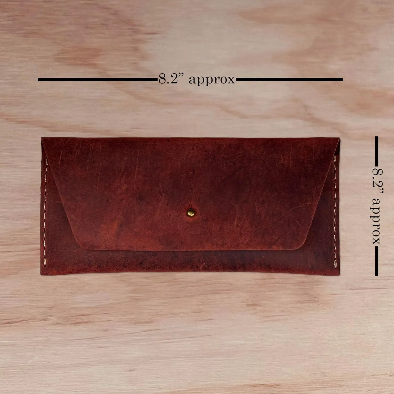 Leather Cash Envelope Wallet, Money Pouch Reusable Budget Envelope Wallet, Leather Cash Holder With One Slot Holder, Handmade, Full Grain Leather Vintage (Shedron)