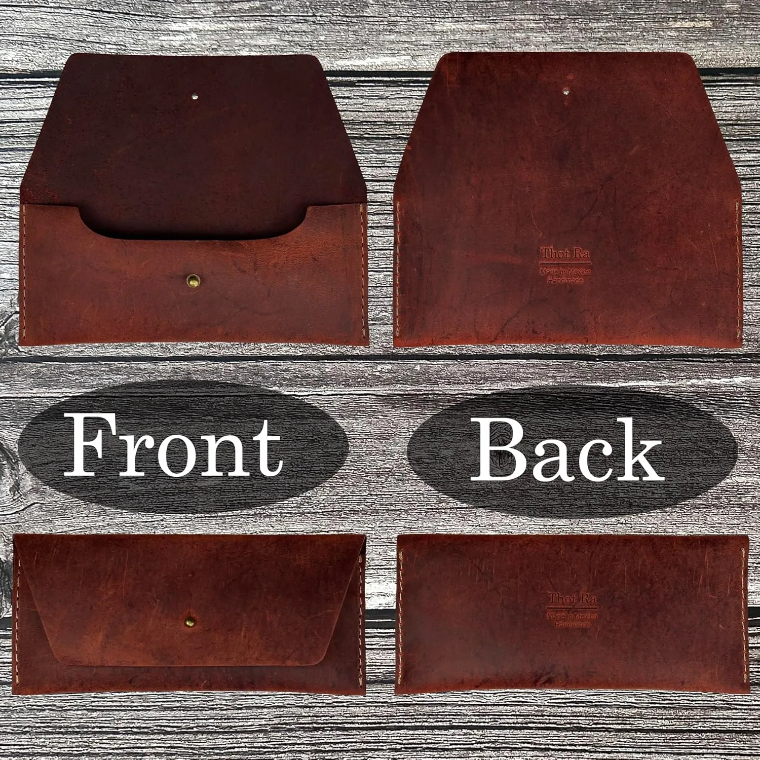 Leather Cash Envelope Wallet, Money Pouch Reusable Budget Envelope Wallet, Leather Cash Holder With One Slot Holder, Handmade, Full Grain Leather Vintage (Shedron)