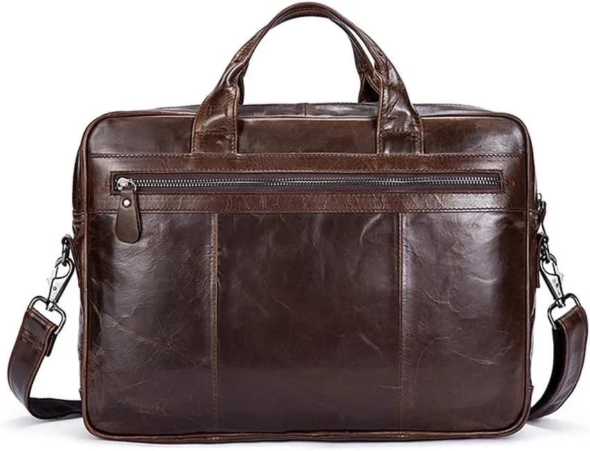 Leather Laptop Bag Mens Briefcase Messenger Bag Mens Portfolio Slim Bag