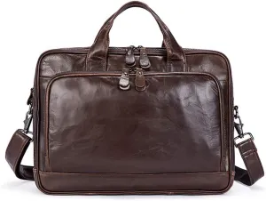 Leather Laptop Bag Mens Briefcase Messenger Bag Mens Portfolio Slim Bag