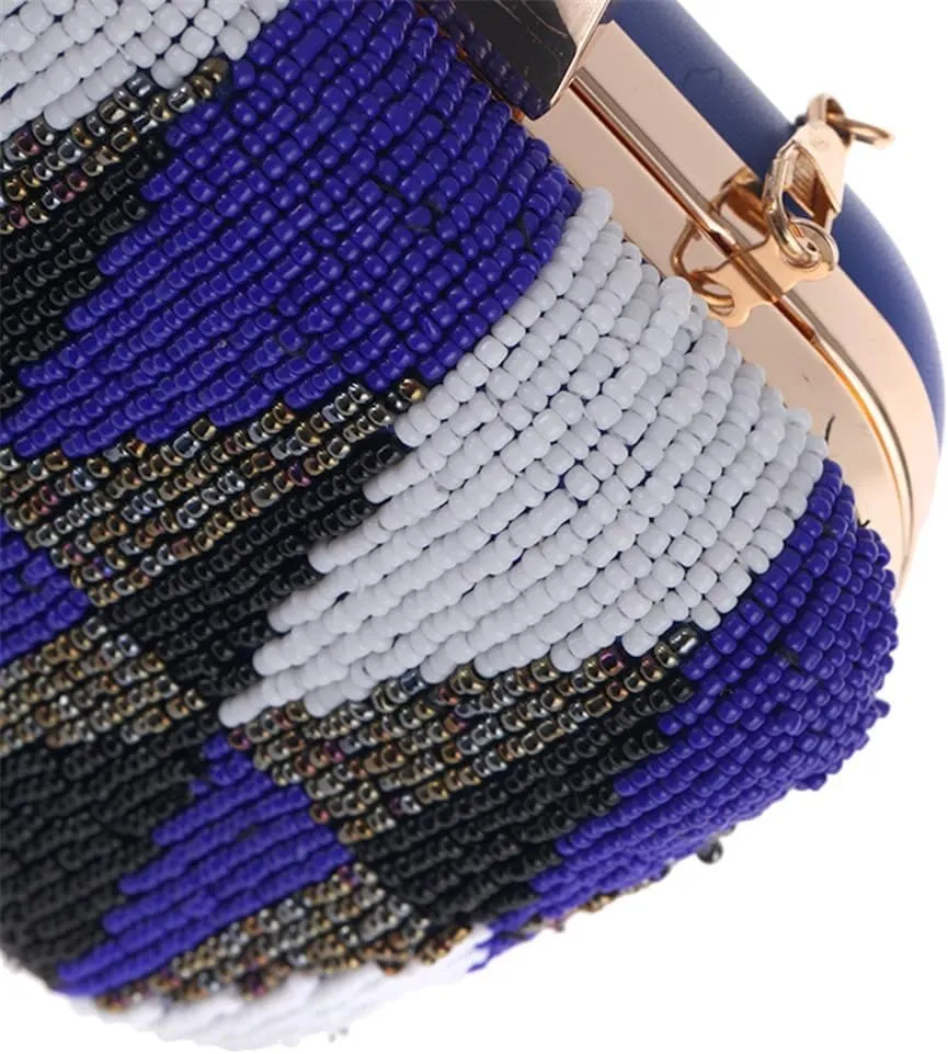 Leisure Women's Handheld Dinner Bag Beaded Embroidery Bag(E)