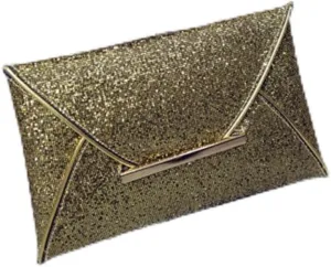 LIFKOME Beaded Clutch Purse for Women Gold Envelope Handbag Chain for Evening Events Parties Dates