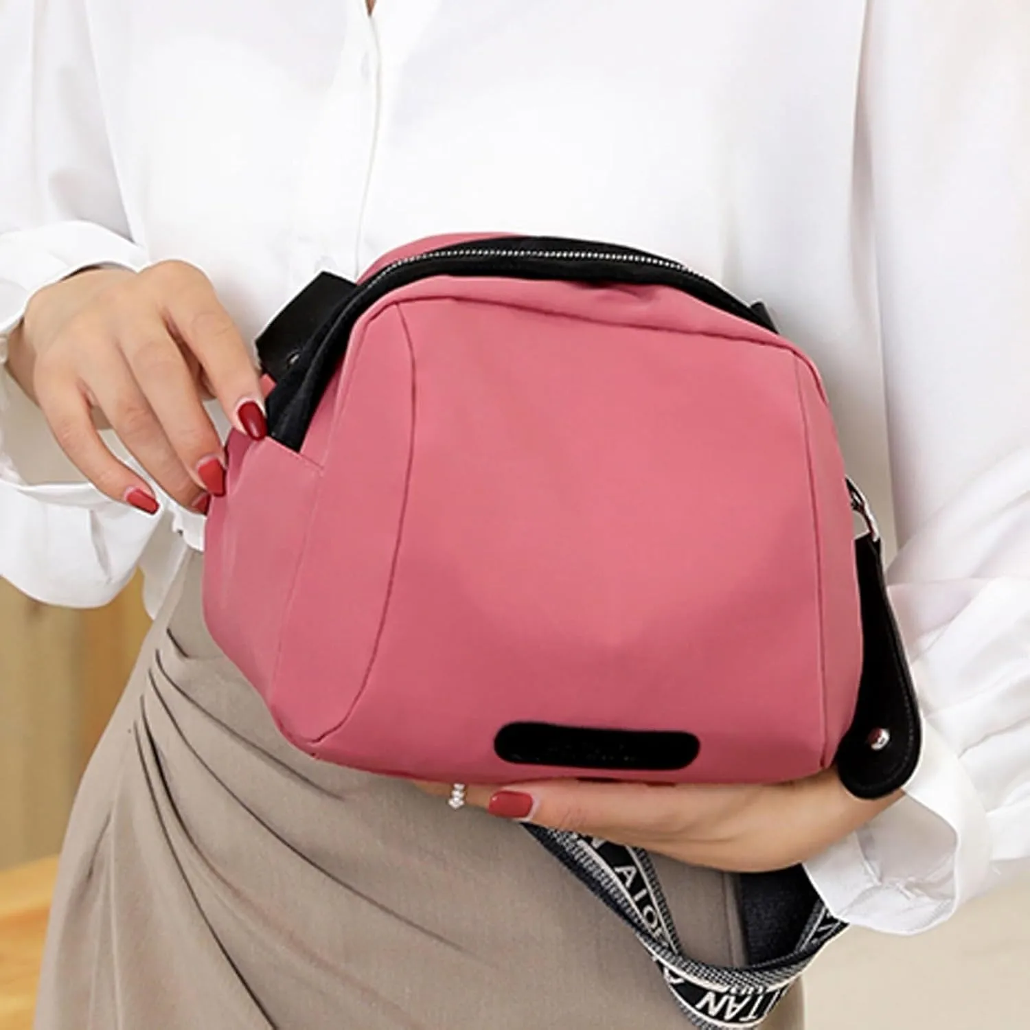 Lightweight Nylon Canvas Bag Multi-Pocket Top Handle Work Bags Crossbody Ladies Fashion Casual Shoulder Bags