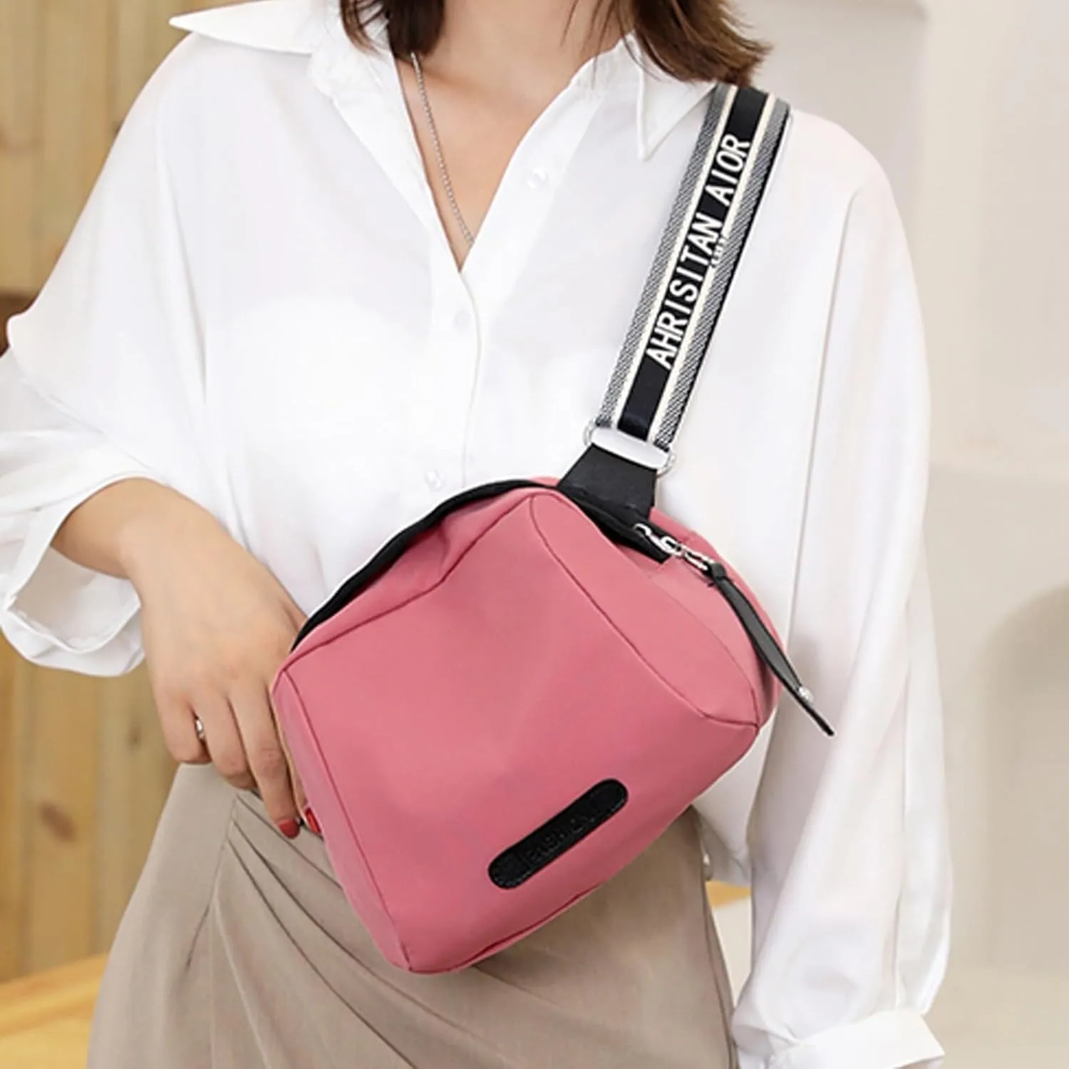 Lightweight Nylon Canvas Bag Multi-Pocket Top Handle Work Bags Crossbody Ladies Fashion Casual Shoulder Bags