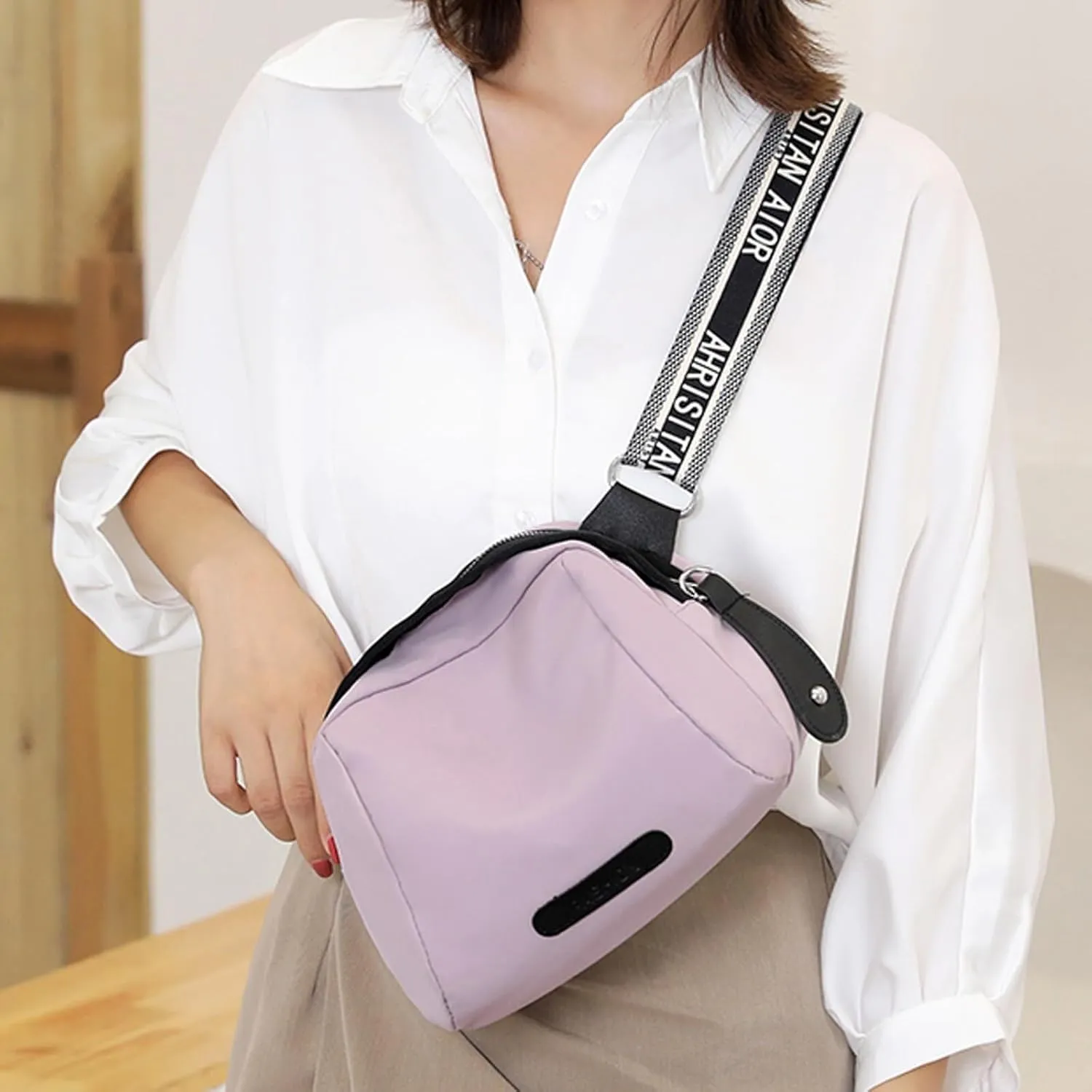 Lightweight Nylon Canvas Bag Multi-Pocket Top Handle Work Bags Crossbody Ladies Fashion Casual Shoulder Bags