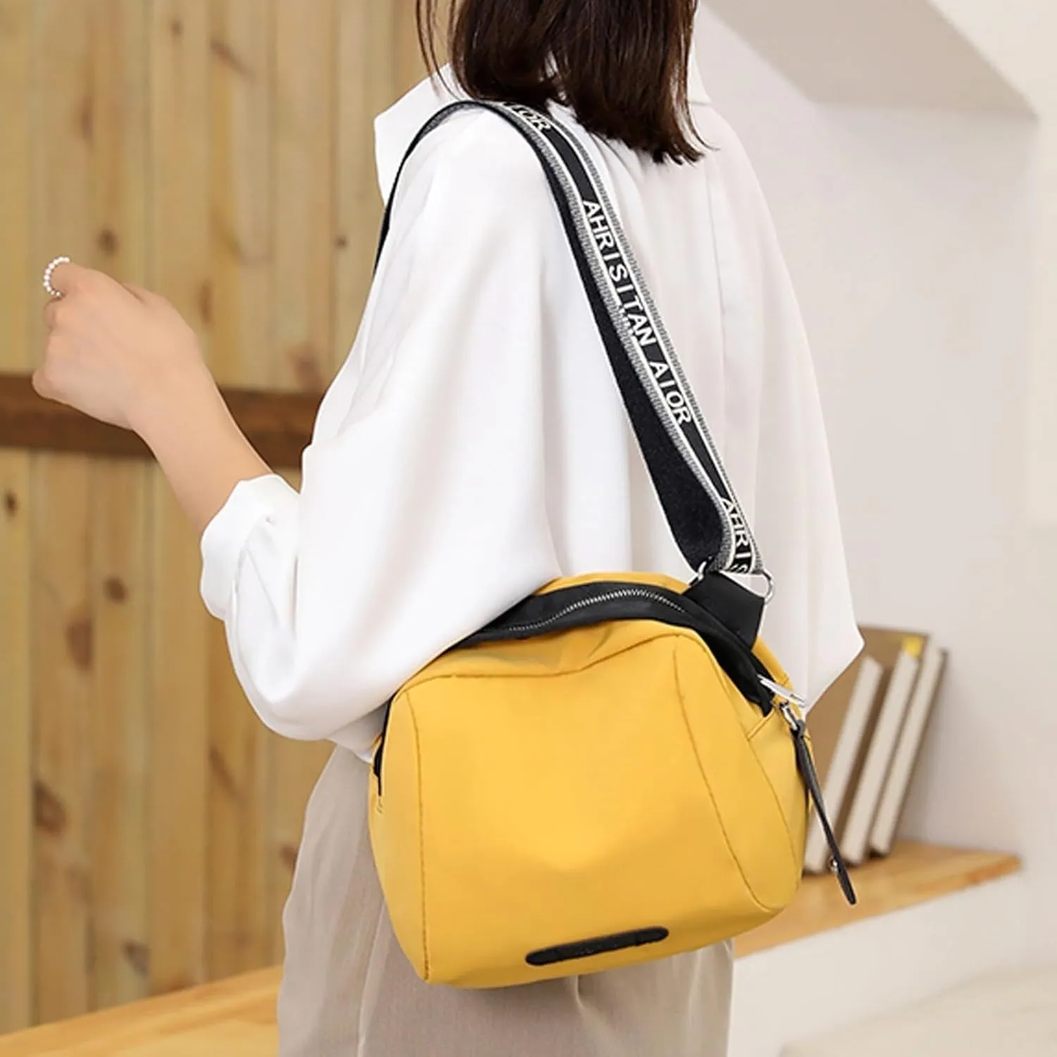 Lightweight Nylon Canvas Bag Multi-Pocket Top Handle Work Bags Crossbody Ladies Fashion Casual Shoulder Bags