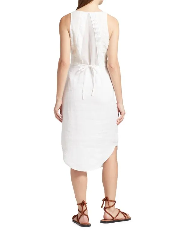Linen dress rag & bone sleeveless criseli, white