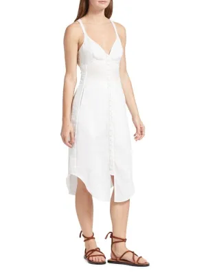 Linen dress rag & bone sleeveless criseli, white