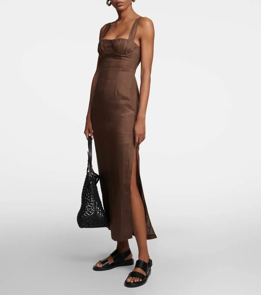 Linen maxi dress Bettina SIR, brown
