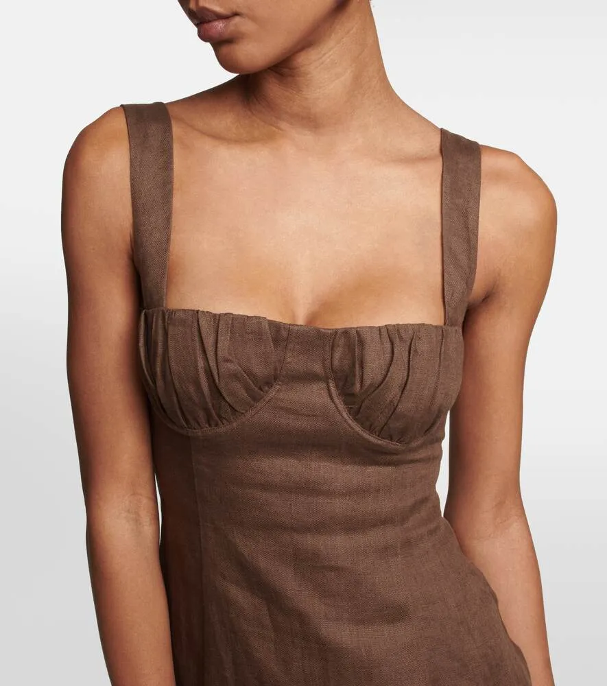 Linen maxi dress Bettina SIR, brown