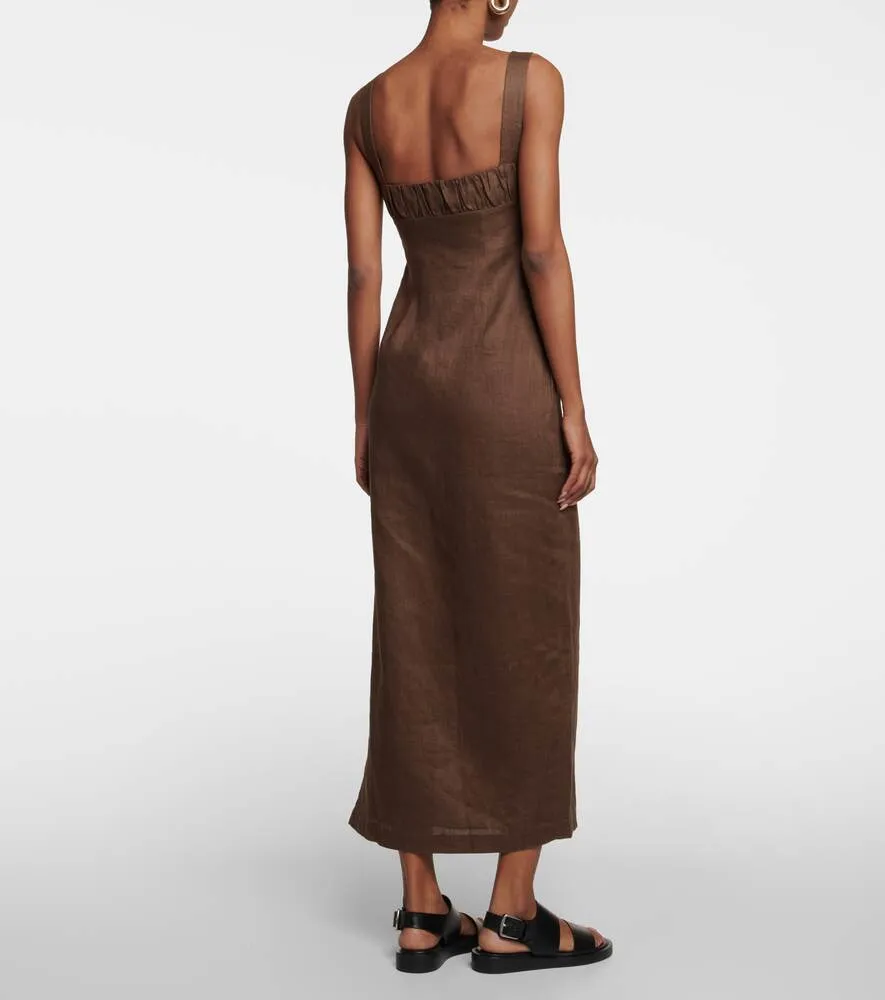 Linen maxi dress Bettina SIR, brown