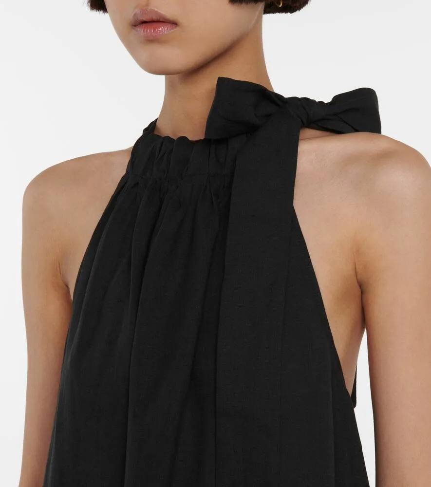 Linen maxi dress Ibiza ASCENO, black