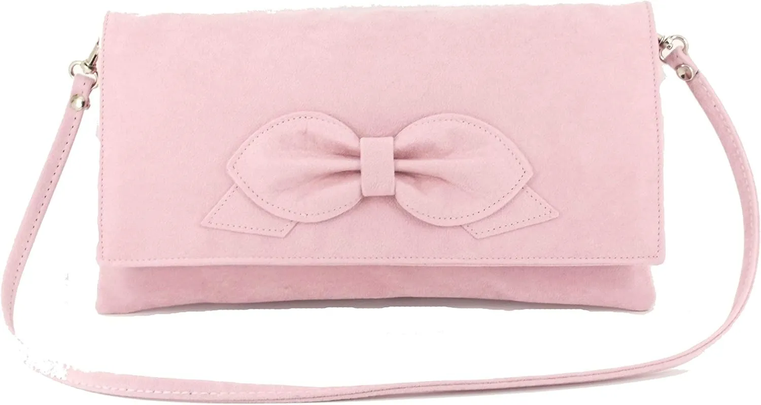 LONI Gorgeous Faux Suede Envelop Style Bridal Wedding Evening Clutch Party Purse Hand Bag