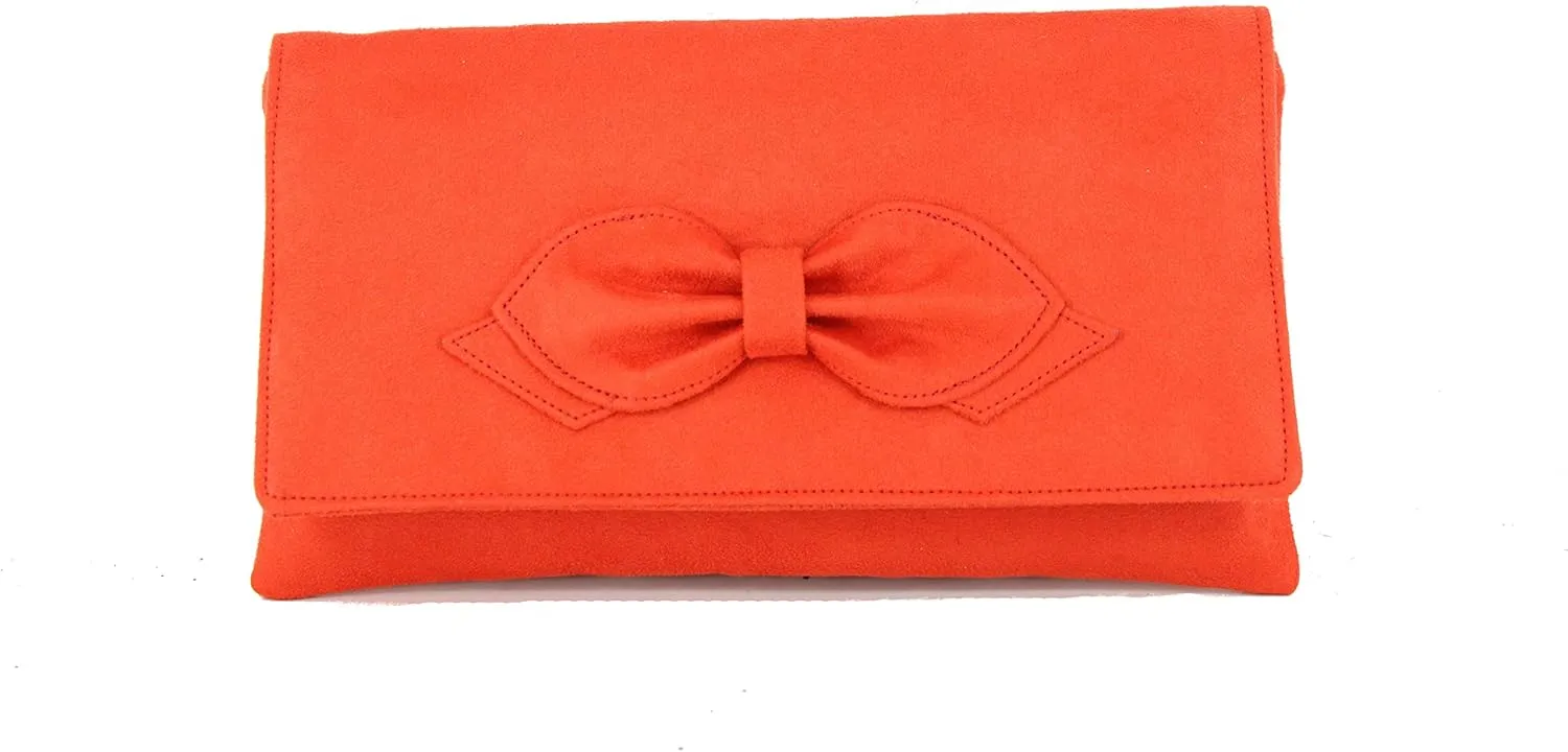 LONI Gorgeous Faux Suede Envelop Style Bridal Wedding Evening Clutch Party Purse Hand Bag