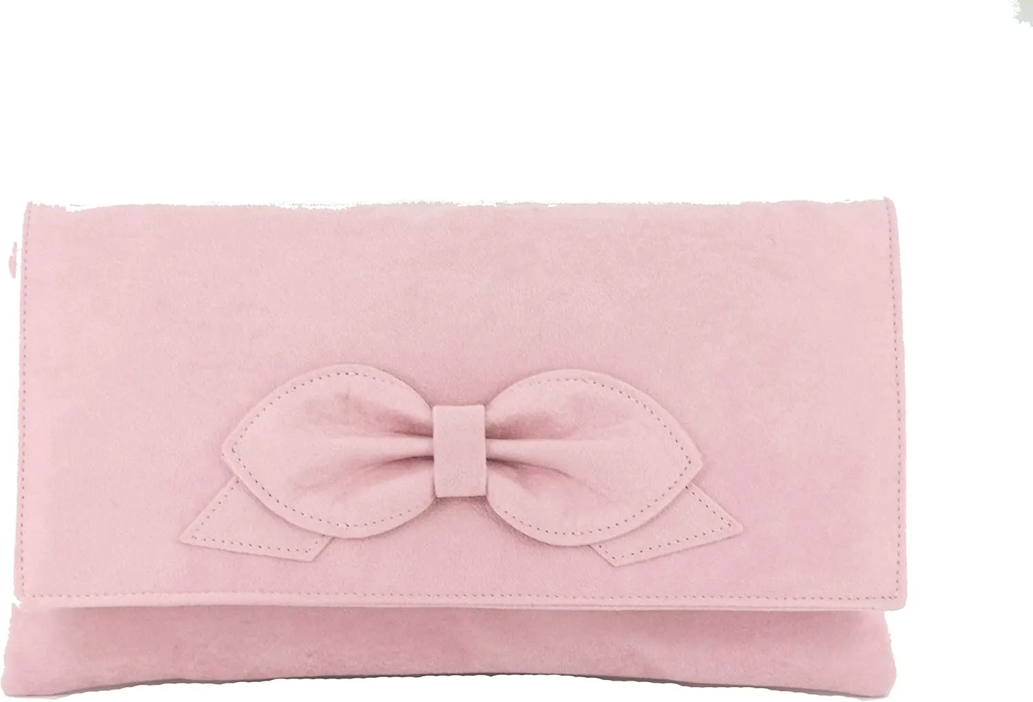 LONI Gorgeous Faux Suede Envelop Style Bridal Wedding Evening Clutch Party Purse Hand Bag