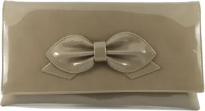 LONI Womens Gorgeous Faux Patent Bow Clutch/Shoulder Bag Wedding Prom Bag Medium Size
