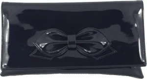 LONI Womens Gorgeous Faux Patent Bow Clutch/Shoulder Bag Wedding Prom Bag Medium Size