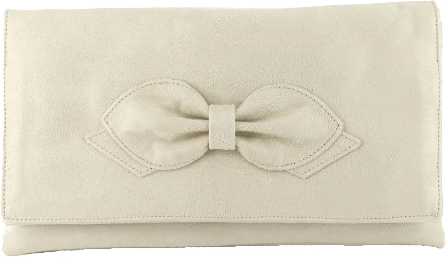 LONI Womens Gorgeous Faux Suede Bow Clutch/Shoulder Bag Wedding Prom Bag Medium Size