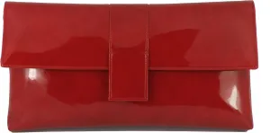 LONI Womens Sensational Faux Patent Large Clutch Bag/Shoulder Bag Wedding Party Prom Bag