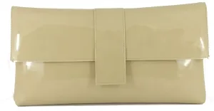 LONI Womens Sensational Faux Patent Large Clutch Bag/Shoulder Bag Wedding Party Prom Bag