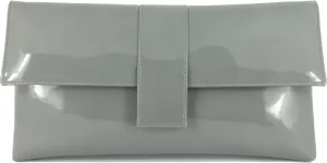 LONI Womens Sensational Faux Patent Large Clutch Bag/Shoulder Bag Wedding Party Prom Bag